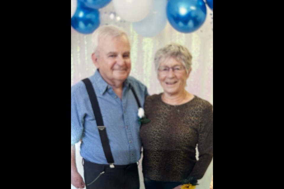 Garry and Davina Vetzal, who live in Lac La Biche and have been married for 62 years, exchange cards, flowers, and go out for supper on Valentine's Day. Submitted photo. 