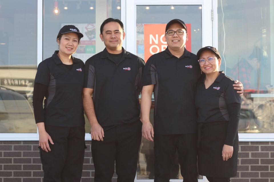 EDO Japan St. Paul location owners (from left to right) Judith Austria, Jett Marc Austria, Sandy Bolante, and Jinky Bolante.