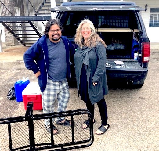 On Aug. 16, Rajiv Rawat and Monique Robitaille and their two daughters, Aenea Rawat and Sunura Rawat, were forced to flee Yellowknife due to encroaching wildfires. The couple has spent the past three weeks living at the Parkland II Motel in Lac La Biche and will be heading back home on Friday, Sept. 8. Chris McGarry photo.