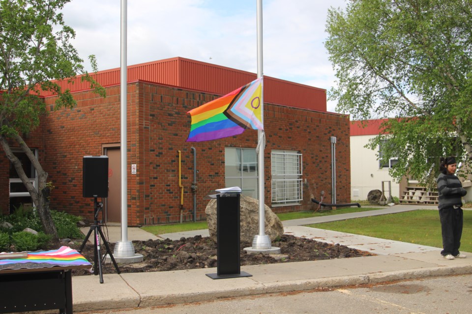 The pride flag that was raised at Cold Lake City Hall on May 31.