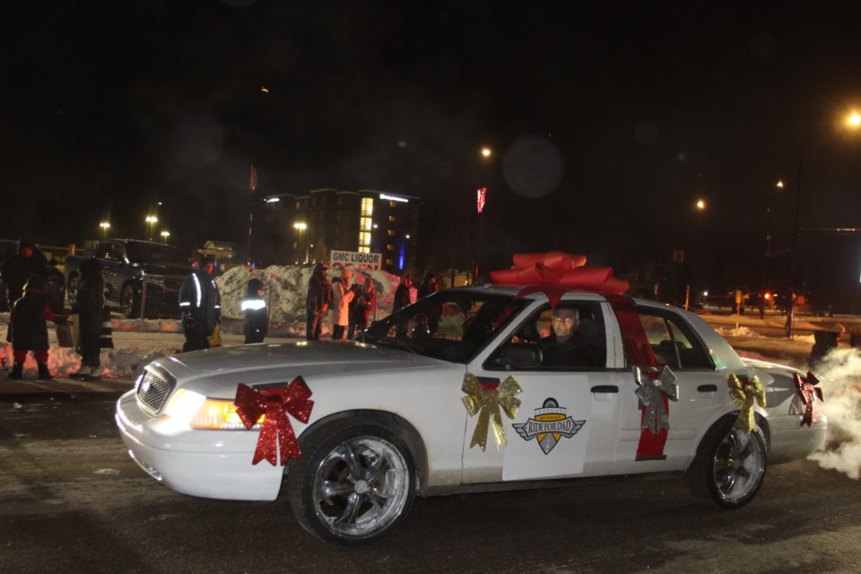 Ride for Dad was part of the Santa Claus parade with bows and all.