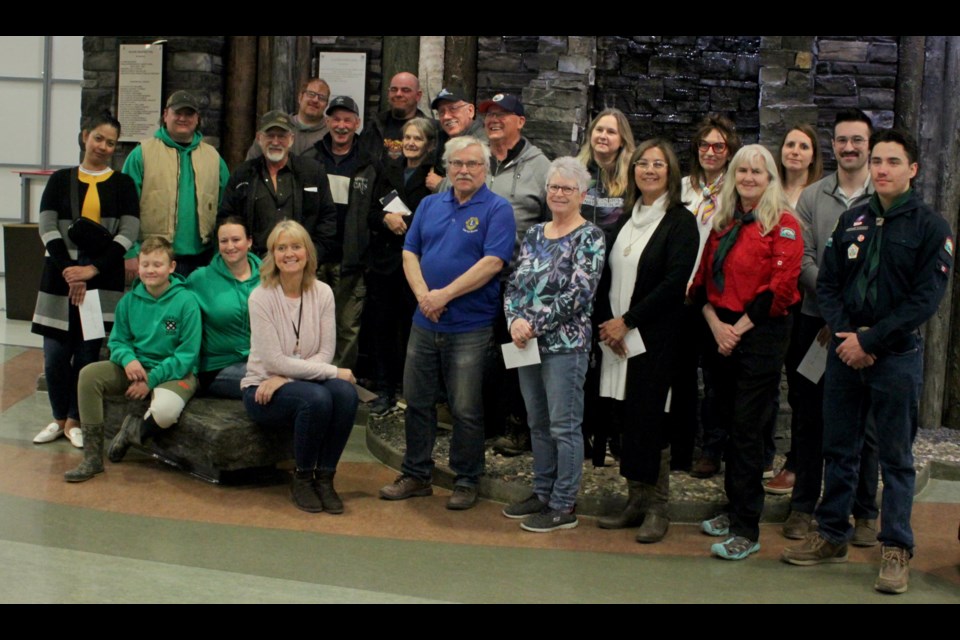 On Tuesday, March 19, 16 community organizations in Lac La Biche that had provided volunteers for the 2024 Winter Festival of Speed received cheques from the $26,800 raised from the event. These groups included the Lac La Biche 4-H Club, Lac La Biche Backcountry Riders, Northern Beat Dance Academy, and the Lac La Biche Kinsmen Club. Chris McGarry photo. 
