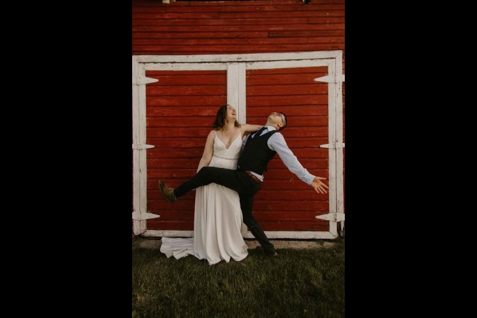 Kate Burman and Jon Lamkin on their wedding day at Landry Lake Ranch.
Photo by Kadi Marie Photography