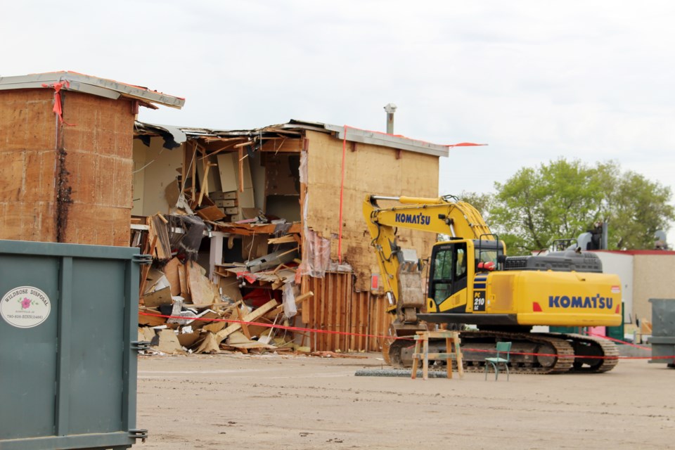 Demolition on the Lyle Victor Albert Centre officially started on Tuesday, May 26. Photo by Robynne Henry. 
