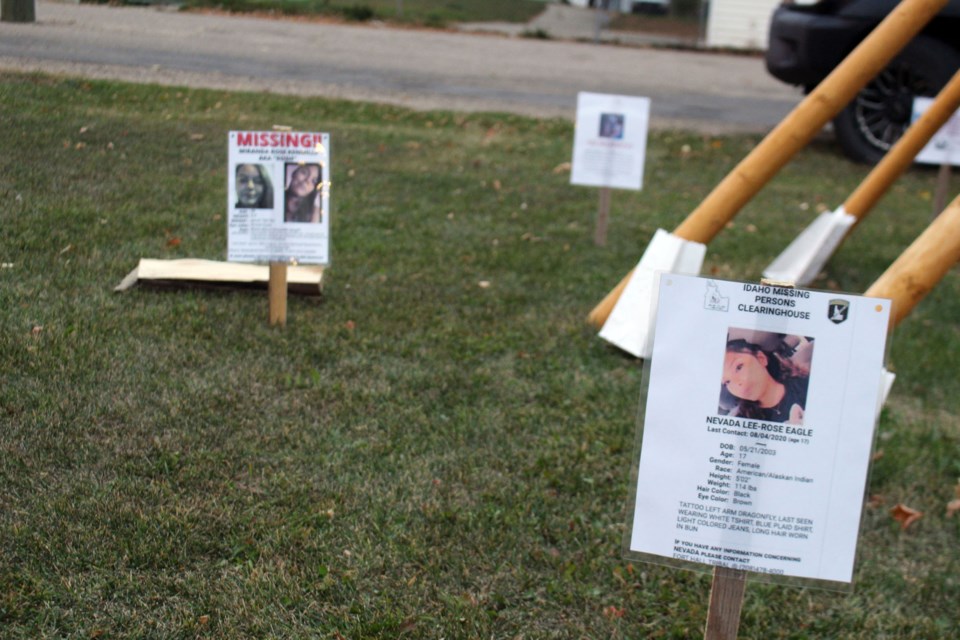 The Bonnyville Friendship Centre held their third annual Sisters in Spirit Vigil on Oct. 4. Throughout the space, posters of missing indigenous women were displayed. Photo by Robynne Henry.