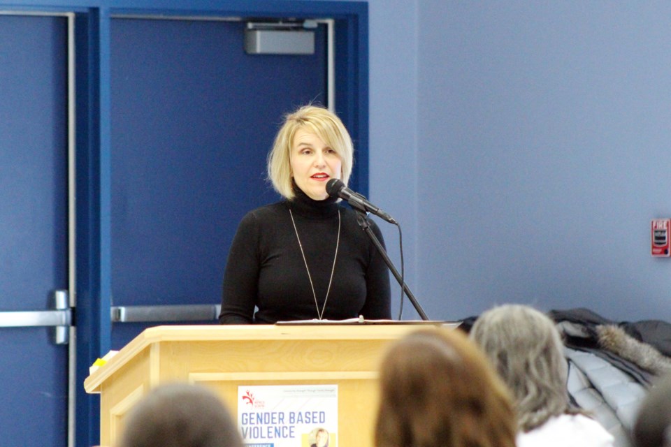 Keynote speaker Shannon Moroney shared her story of having to pick-up the pieces of her life after her husband was arrested for kidnapping and sexual assault. Photo by Robynne Henry. 