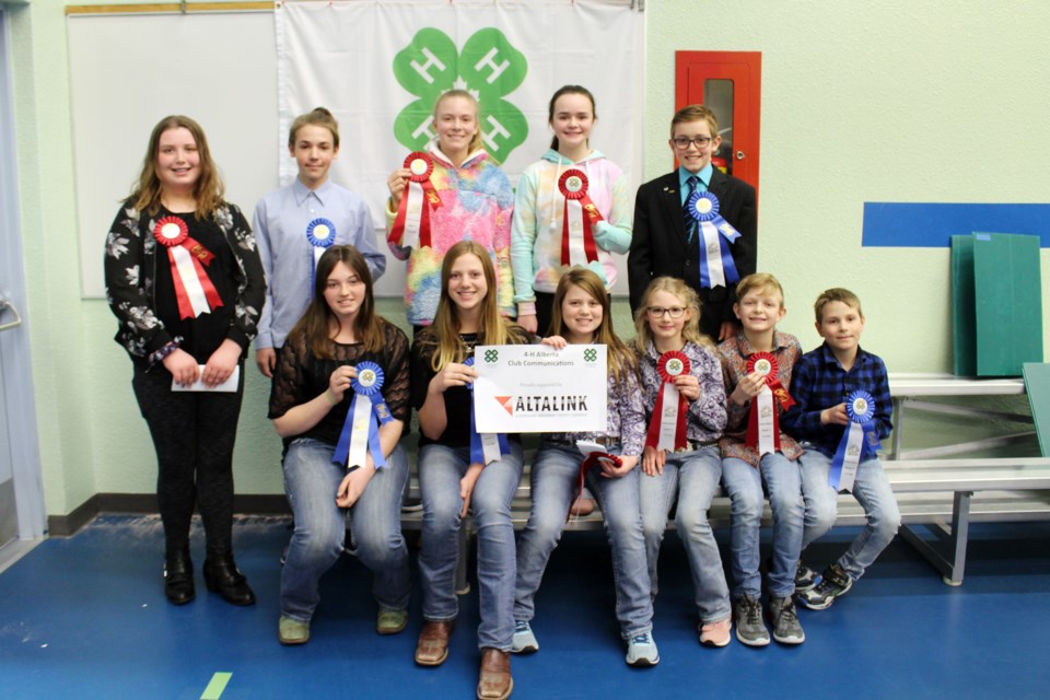 The winners from the Ardmore School 4-H Club are headed to the Bonnyville District 4-H District Communications Day on Sunday, Feb. 23 at Ardmore School. Photo by Robynne Henry. 