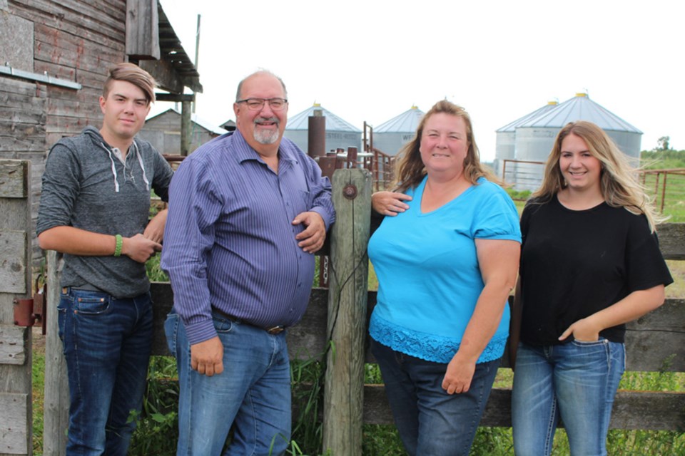 Charlotte Lake Farms is among the local locations participating in Alberta Open Farm Days. 
(left to right) Ben, Guy, Leona, and Catherine Bonneau. File Photo.
