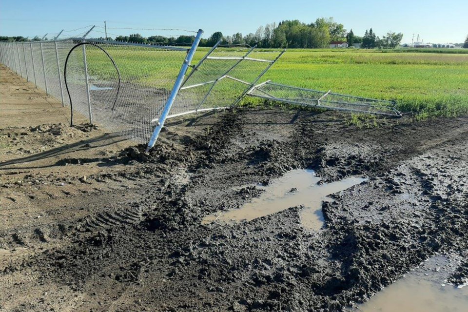 Damage can be seen as a result of a break and enter that occurred last week in the St. Paul area. Photo courtesy RCMP