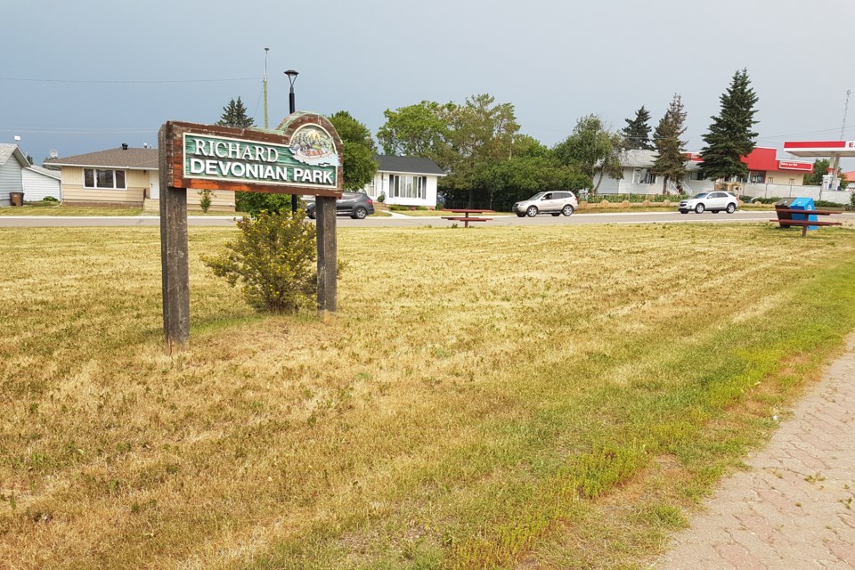 Lac La Biche County is seeking public input on the future design of the Richard Devonian Park on the corner of 101 Ave. and 101a Ave. Construction is expected to begin in August. / Jazmin Tremblay photo
