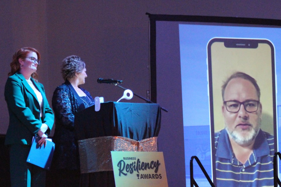 A surprise video message played stories from local businesses who shared personal experiences of the supports, efforts, advocacy and workshops carried out by the Bonnyville and District Chamber.