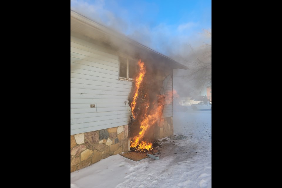A structure fire on Dec. 25 appears to have been intentionally set.