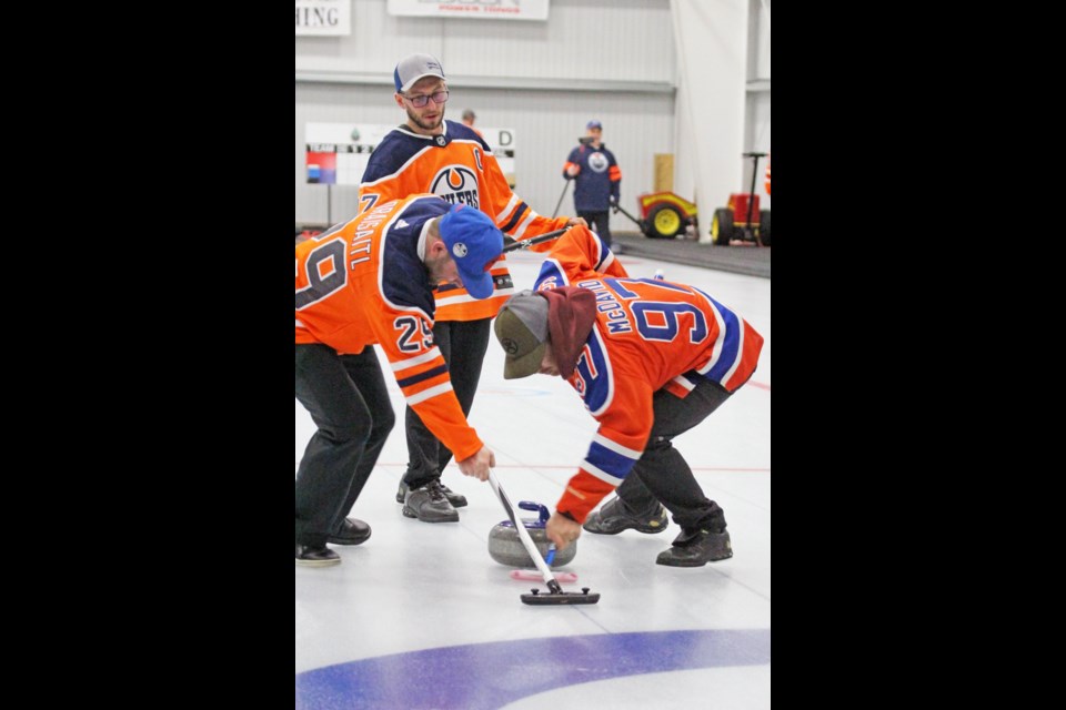 Team Skakun with two McDavids and a Draisaitl were playing in the final games of Saturday's hockey-themed men's bonspiel.