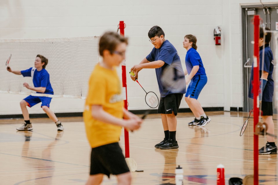 Students from across the SPAA region compete at the junior high badminton championship.