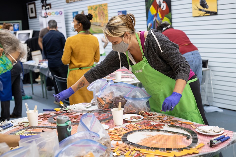 Participants from St. Paul and beyond took part in the mosaic art workshop from Sept. 2 to 5. Pictured is Melanie Braund. Janice Huser photo.