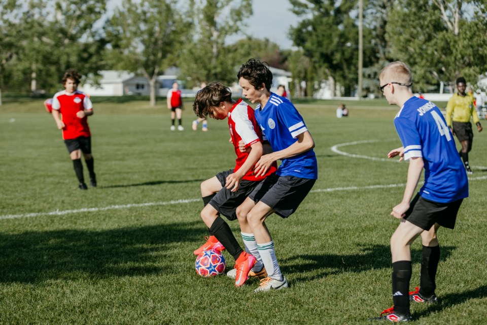 The U15 boys' soccer team from St. Paul took part in Tier 4 rural provincial in Leduc in early July, winning silver.