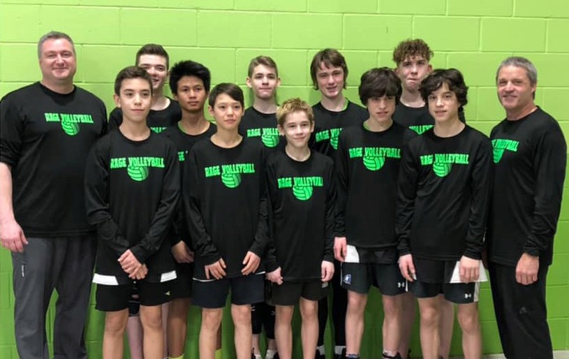 Pictured is: (back row) Coach Luc Billo, Nicholas Billo, Randall Langevin, Zenon Landry, Kaelem Straughan, Dallin Fejzullai (front) Dawson Toma, Caiden Lo, David Leroux, Ashton Boyko, Jeremy Boyko, and assistant coach Roger Leroux.