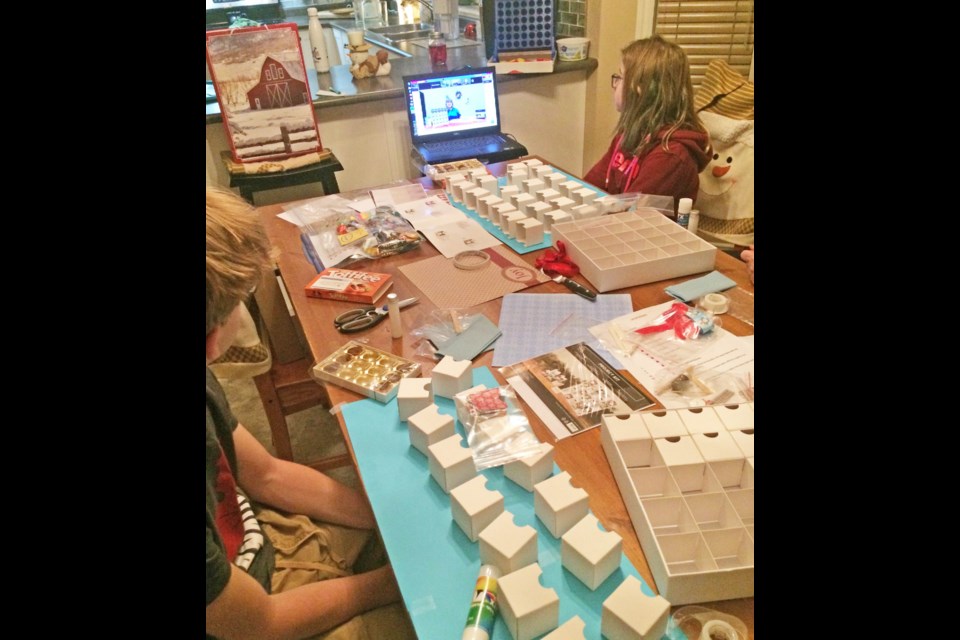 Kids were able to follow along with the instructions from FCSS helper Carrie Froehler during the virtual workshop to create the calendars.    Image Rob McKinley.