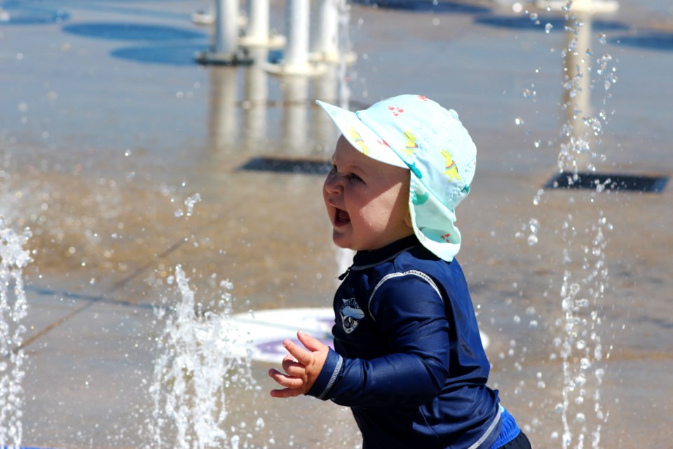 Alexander was happy to be in the cool spray of the water at the Paul Richard Memorial Splash Park for some playtime this week. The youngster was with his family, finding ways to beat the heat as temperatures hit the high 30s in the Lakeland area.    Image Sara Aldred
