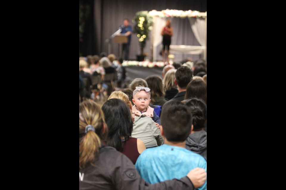 Almost all eyes were on the stage during Monday night's awards show at Aurora Middle School.      Rob McKinley image