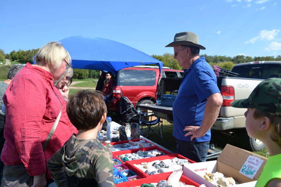 Gary Pollom of St. Paul had a wide selection of rocks, stones and nature’s gems for sale to interested collectors of all ages.
