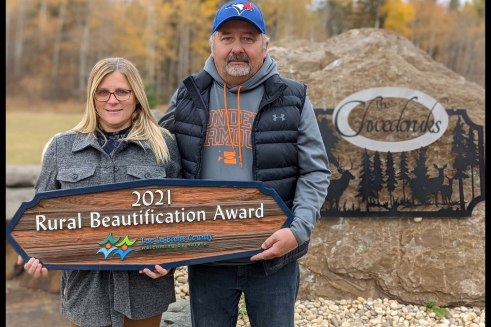 Barry and Tracy Chwedoruk with their new plaque.