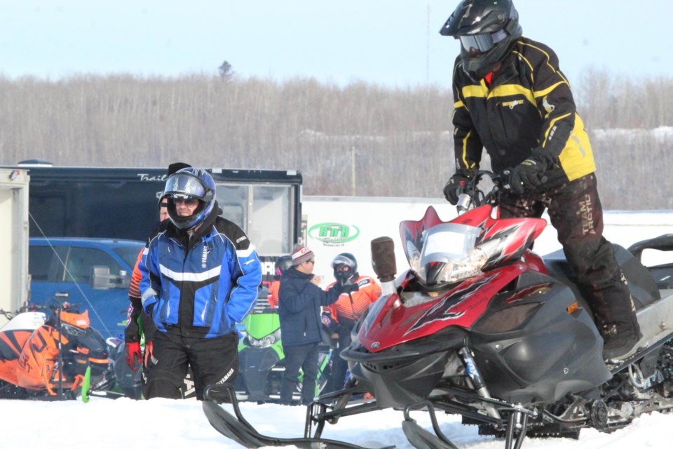 Beaumont racer Dean Fry on his Arctic Cat at the start of the Pro Stock 600 drag race.