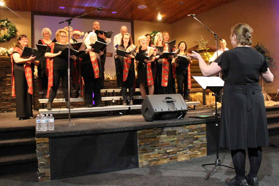 The Bonnyville Singers kicked off their annual Christmas Choir Fest at the Lakeview Gospel Centre on Thursday, Dec. 12 with performances of Christmas in Killarney and Baby in a Manger. Photo by Robynne Henry