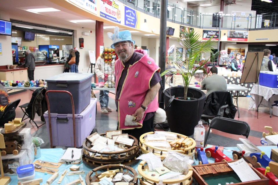 Vendor David Krahenbil dawned his easter best (bunny tail and ears included), for the Bonnyville Farmers Market.