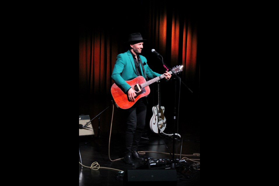 During the grand opening ceremony for the Strathcona Performing Arts Centre, Clayton Bellamy performed for the first time on the new stage.