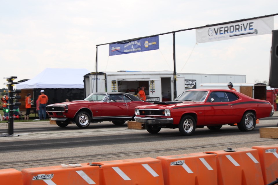 Racers floored it down the airport runway during the Bonnyville Gear Grabbers race weekend.