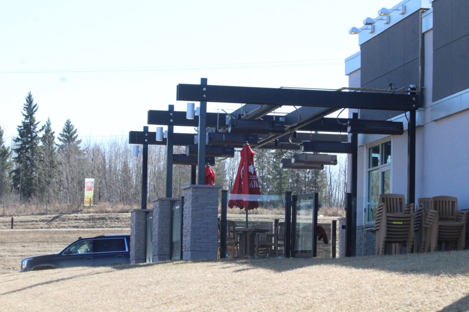 Lac La Biche's Boston Pizza patio is one of several local spots looking outside for options to deal with COVID restrictions. 