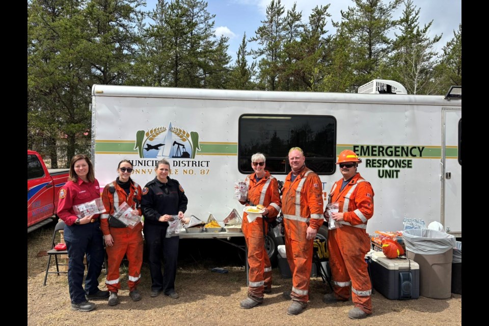 Food provided by several community businesses for BRFA crews keeps them fuelled as they work 24/7 to keep the fire under check.