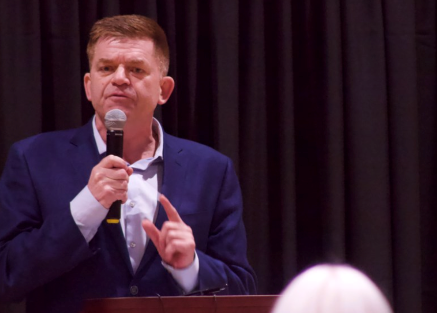 MLA-elect Brian Jean at last month’s candidate forum at the Bold Center in Lac La Biche.