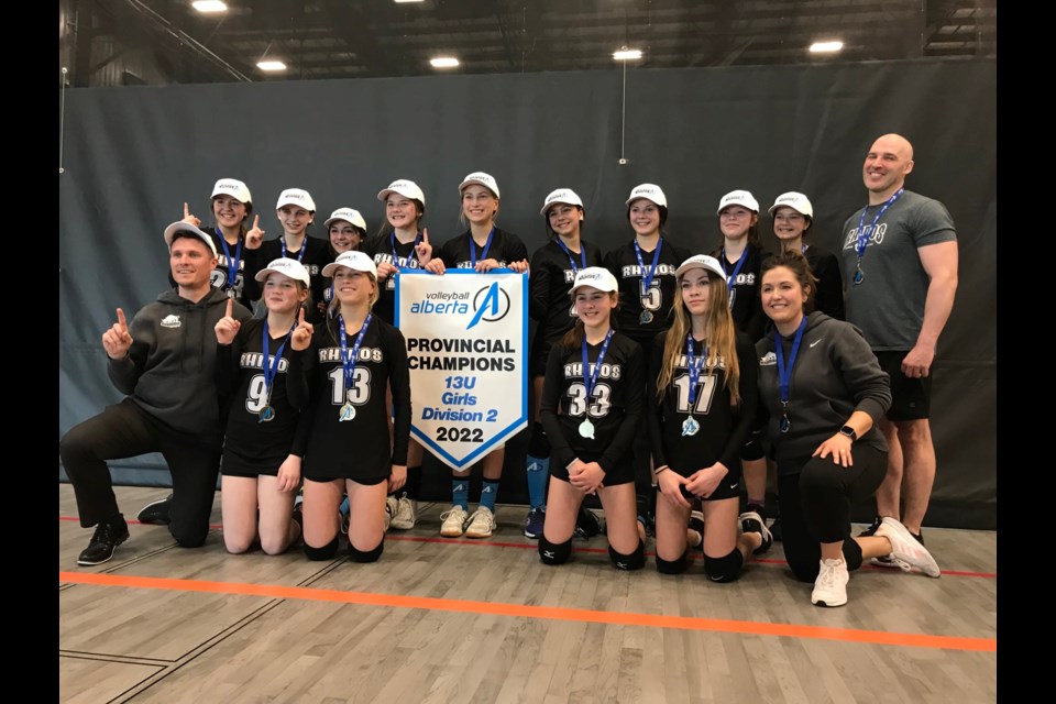 Rhinos 13U take home gold medals and a Provincial Championship Banner for Division II after a 7-0 win record on April 24.