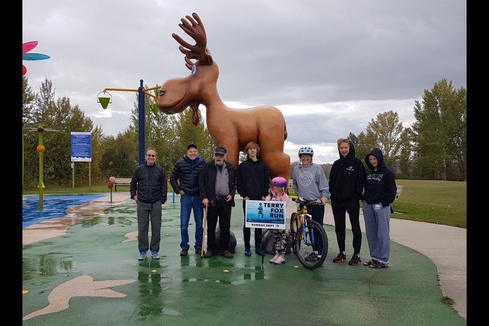 A small group gathered at the Bonnyville Splash Park to take part in the 41th Terry Fox Run.
