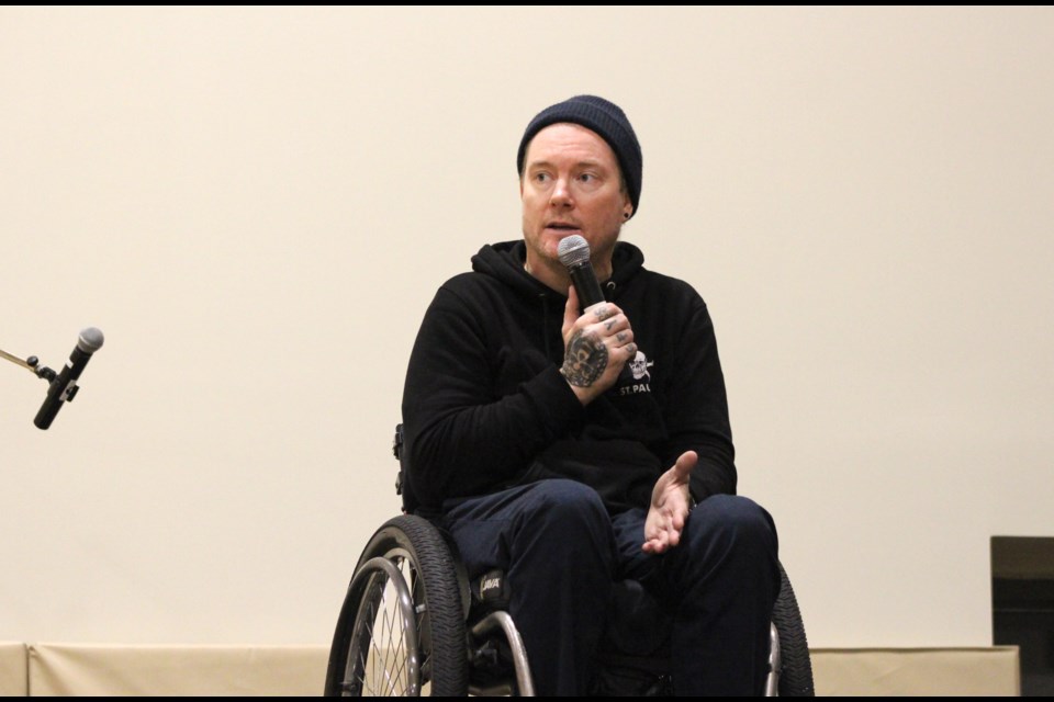 Public speaker Kevin Brooks speaks with Bonnyville high school students about the night he got behind the wheel under the influence and how it changed his life and the lives of those around him forever.