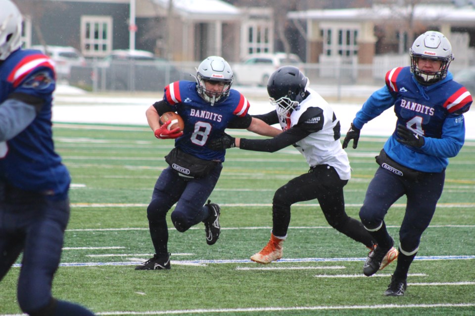 Bonnyville Bandits claim a 36-0 victory over the Lloydminster Vikings in front of a home crowd on Oct. 28.