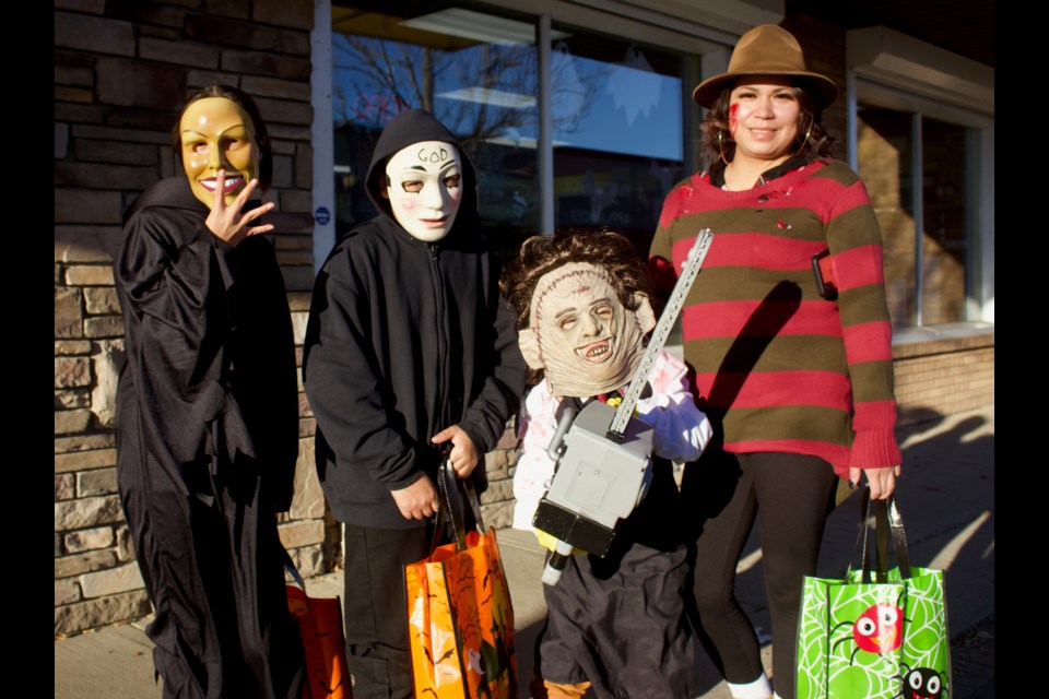 On Halloween, hundreds of residents in Lac La Biche trekked through Main Street trick-or-treating. 