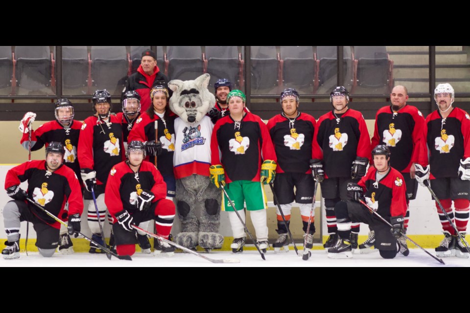 The Lac La Biche Kinsmen hockey team hit the ice to support the local gymnastics club on Nov. 17.