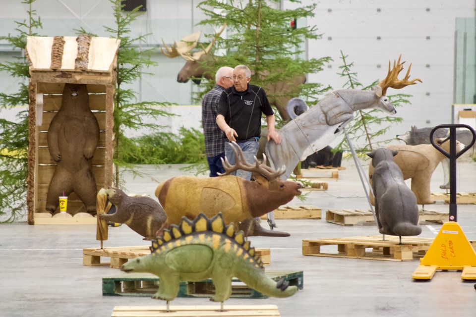 Rene Schaub, Lakeland Archers President, and community volunteers were continuing to set up three archery courses with 80 animal targets last weekend for the 2022 Canadian Indoor 3D Championships. The event, which will be taking over the Bold Center, is expected to host up to 300 out-of-town athletes and guests from April 15-17.