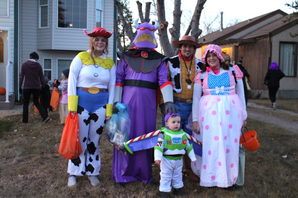 Members of Toy Story were spotted collecting candy in Bonnyville