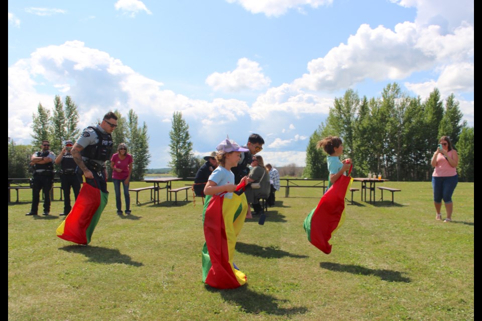 A community celebration was held at Little Leap Park on Friday afternoon to mark 150 years since the formation of the Royal Canadian Mounted Police (RCMP).
