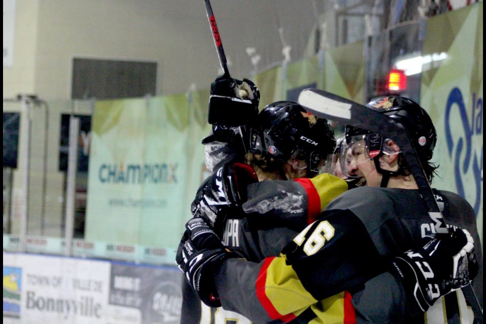 Bonnyville Pontiac Jack Budd, scores made the teams first goal in the second period with an assist from Mike Cataldo, on Dec. 4 at the RJ Lalonde Arena. The Pontiacs beat the Lloydminster Bobcats 4-1.