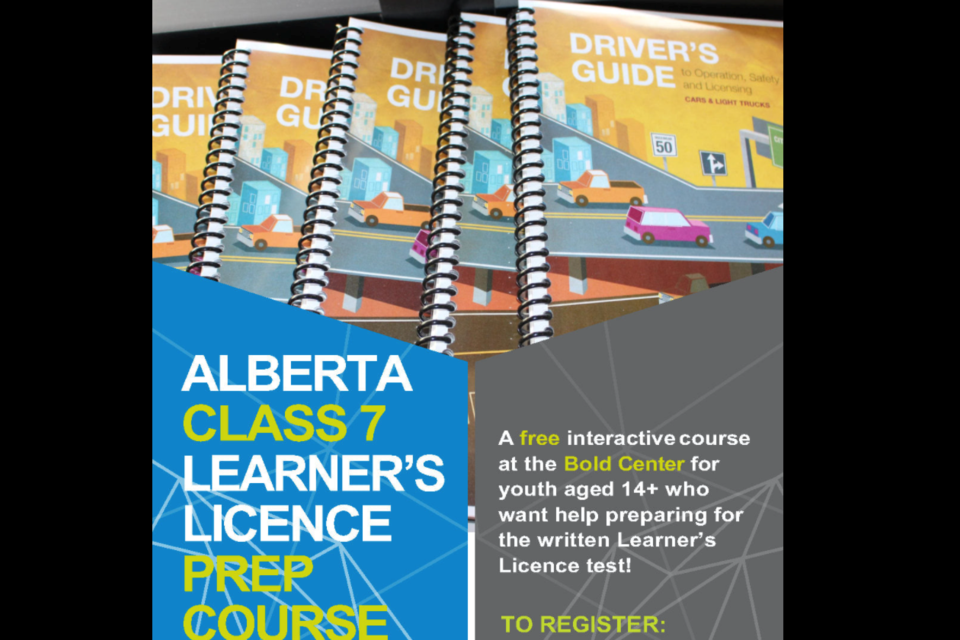 This week FCSS, in partnership with local organizations, will be running a free all-day introductory course at the Bold Center to get youth—14 and up—in Lac La Biche County ready to take the Alberta Class Learner’s License exam.