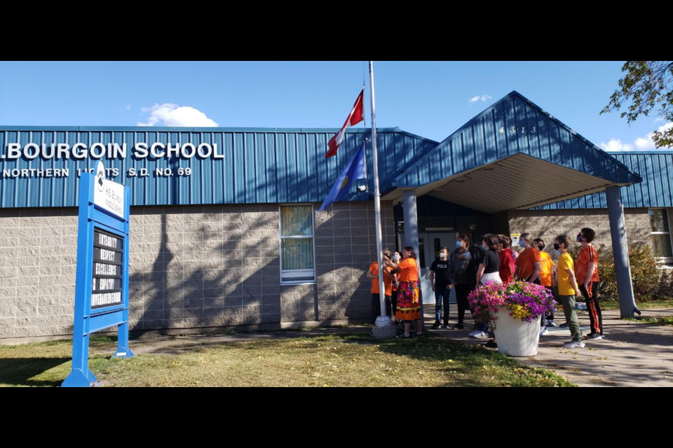 From rock gardens to lowering the school’s flags, students and staff at H.E. Bourgoin Middle School honour survivors and those lost to residential schools. 