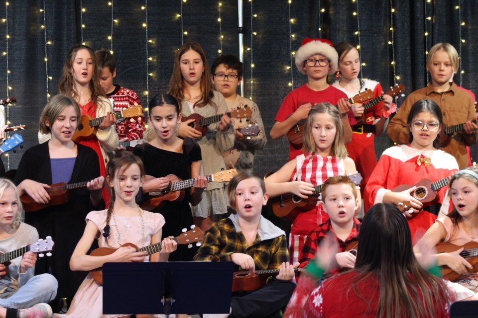 “O Christmas Tree” is performed with Ukuleles by  Grade 5 classes of Mrs. Sharun and Mrs. Carlin.
