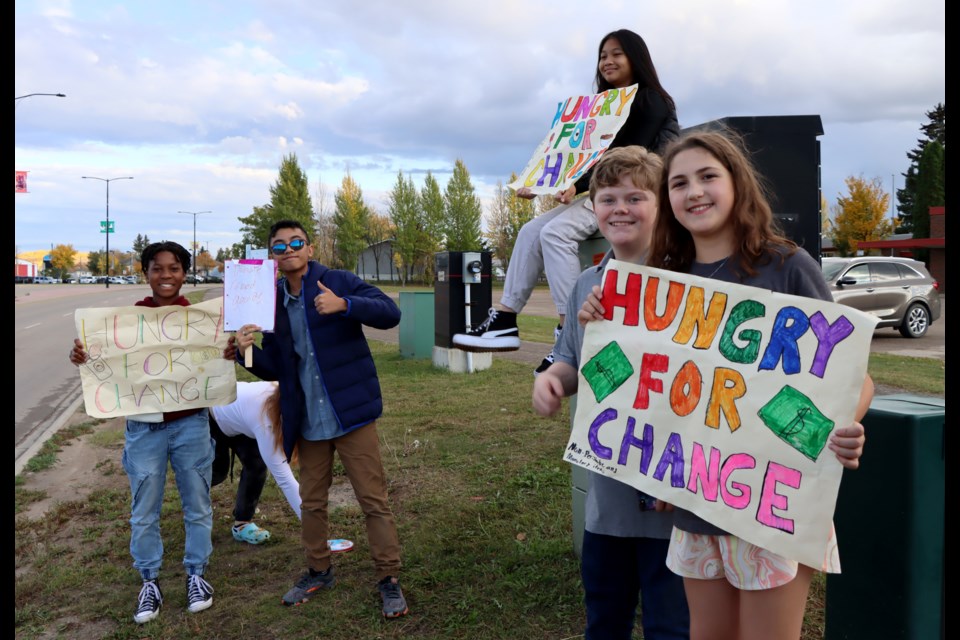 Once again,  Assumption Jr/Sr High students held their Hungry for Change fundraiser and collected food and cash donations at their school, No Frills, and Sobey’s Grocery Store in Cold Lake on Sept. 28.