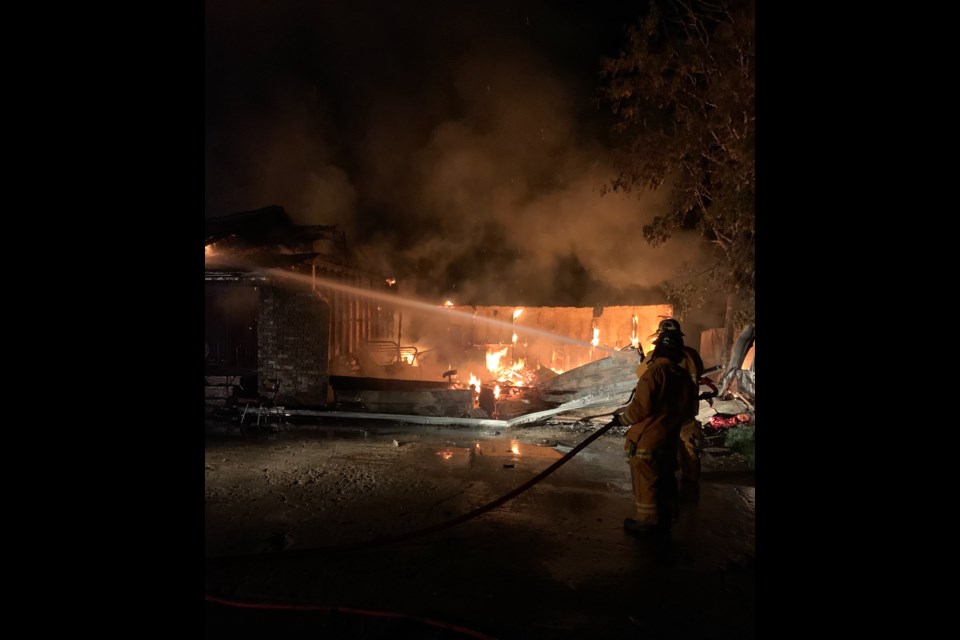 Fire crews from Glendon and Bonnyville battled a blaze that broke out in an attached garage in the Village of Glendon during the early hours of Friday, June 17.