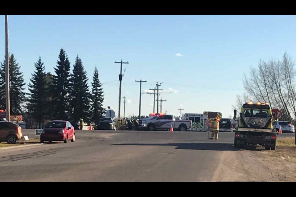 Emergency crews are at the scene of a vehicle collision at the intersection of Highway 28 and the Fort Kent intersection. 